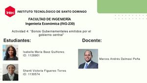 Bonos Gubernamentales emitidos por el Gobierno Central