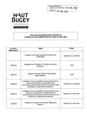 LISTE DELIBS 25 06 26