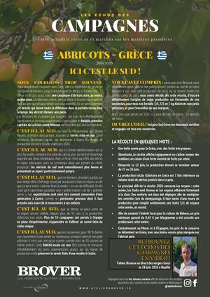 Echos Des Campagnes Brover Abricots Grèce Juin 2026