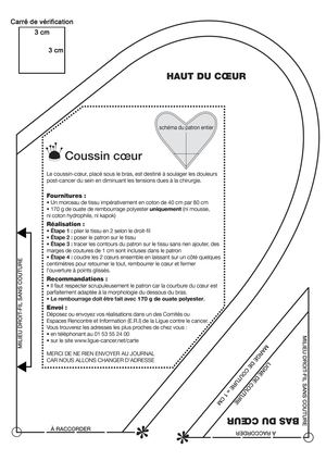 Le patron du coussin coeur