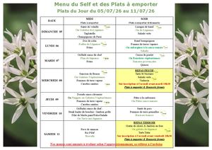 Menu Du 28 Juin Au 04 Juillet
