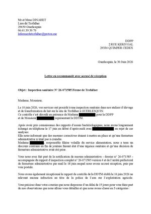 Notre Réponse aux services de la DDPP - 30 juin 2026