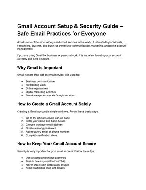 Gmail Account Setup
