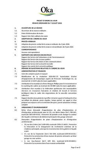 2026 07 07 - Ordre du jour