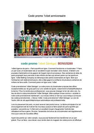 Code Promo 1xbet Anniversaire Bonus260