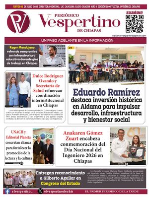 Periodico El Vespertino De Chiapas 02 Julio