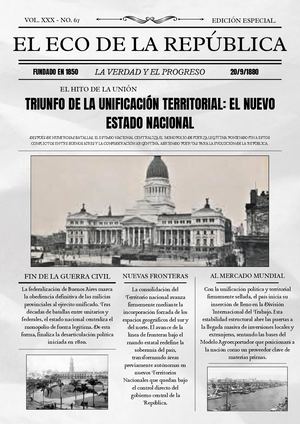 Periódico Conformación De La Argentina Tal Como La Conocemos Hoy
