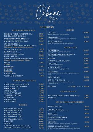 A4 Menu Carte De Restaurant
