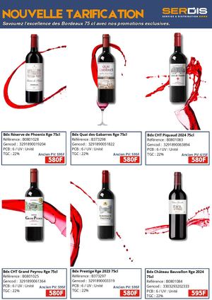Nouvelle Tarification Bordeaux 75cl