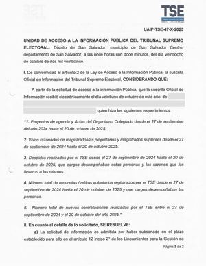 Solicitudes Información TSE