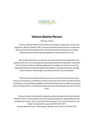 Horizon Boston Movers