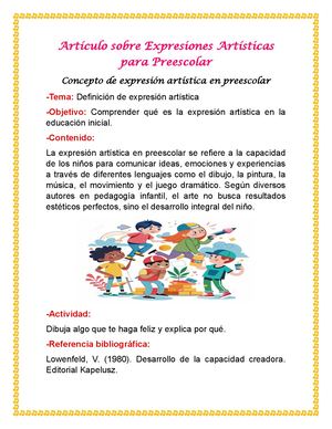 Artículos Sobre Expresiones Artísticas