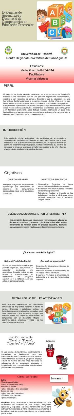 Evidencias del Proceso de Aprendizaje y Estrategias Pedagógicas en Educación PreescolarSitio Web Del Portafolio