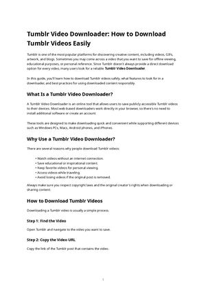 Tumblr Video Downloader Guide