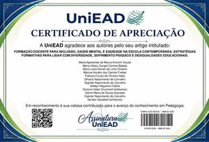 Certificados Uniead Formação Docente Para Inclusão