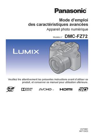 Manuel Utilisation Panasonic Lumix Dmc Fz72