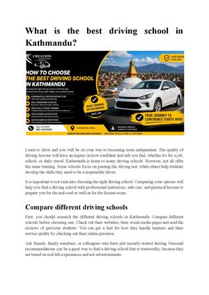 What Is The Best Driving School In Kathmandu