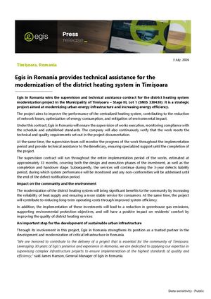 Press Release Timisoara Heating Eng Egis 030726