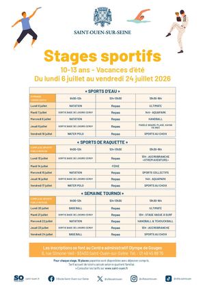 Progamme Stage été 2026