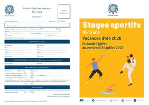 Inscription Stage été 2026