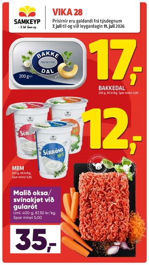 Samkeyp tilboðsblað vika 28 2026