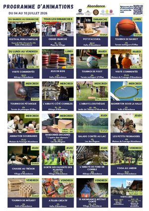 Programme Animations Abondance - Eté 2026