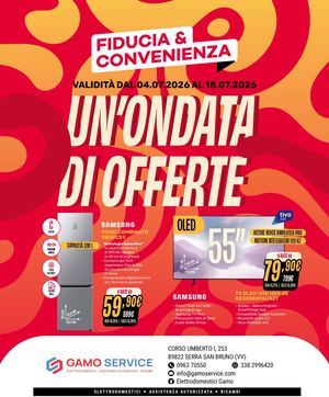 Volantino Fiducia & Convenienza Luglio Gamo Service