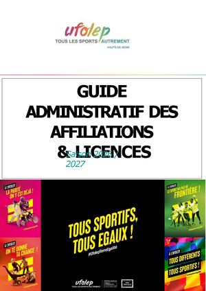 Guide Affiliation et Licences