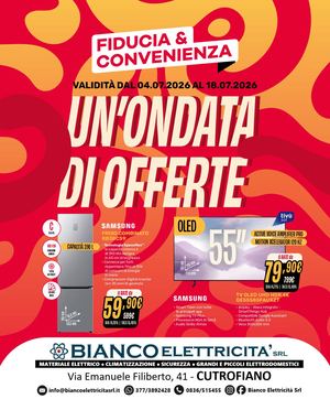 Volantino Fiducia & Convenienza Luglio Bianco Elettricità Srl