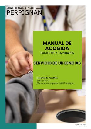 Manual de acogida - Servicio De Urgencias