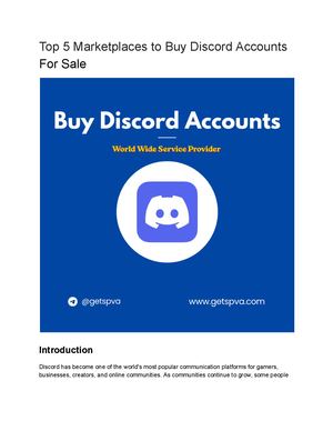 Top 5 Marketplaces To Buy Discord Accounts For Sale