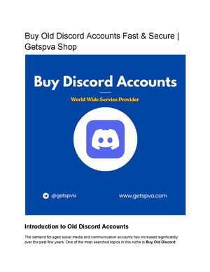 Buy Old Discord Accounts Fast & Secure Getspva Shop