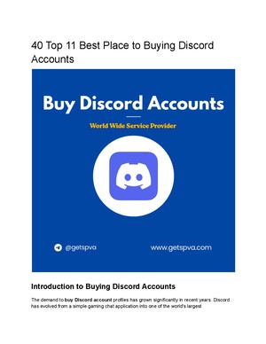 40 Top 11 Best Place To Buying Discord Accounts