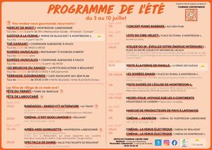 Programme Des Animations De L'été 1