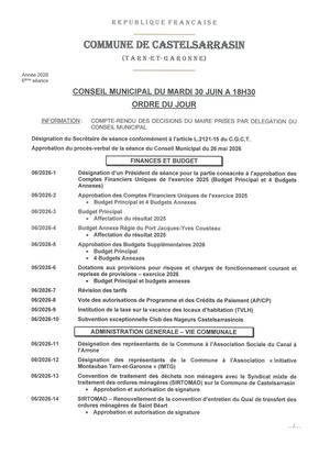 Dossier Deliberations Executoires Du Conseil Municipal Du 30 Juin 2026