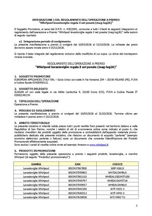 Regolamento Whirlpool Lavastoviglie Regala Il Set Posate Modi I Def