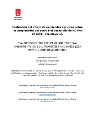 Articulo Cientifico De Suelos Experimentado En Cultivo De Maiz Grupo 4