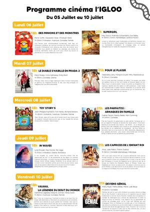 Programme Cinéma Du 5 au 10 juillet 2026