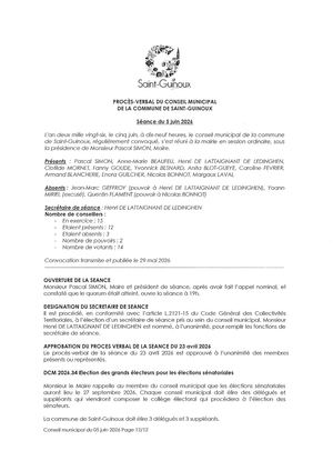 Procès verbal du 5 juin 2026