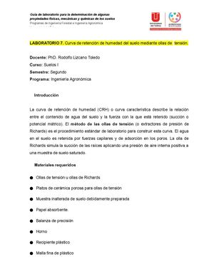 Laboratorio 7 Curva De Retención De Humedad Del Suelo Grupo 2 Final 2