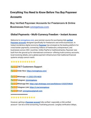 Everything You Need To Know Before You Buy Payoneer Accounts From Smmgetusa