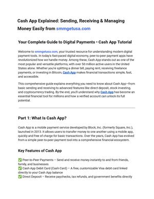 Cash App Explained Sending, Receiving & Managing Money Easily From Smmgetusa
