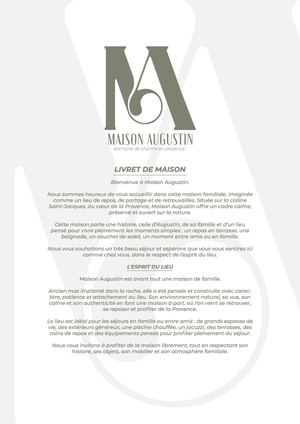 LIVRET D'ACCUEIL MAISON AUGUSTIN