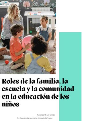 Mural De Roles De La Familia, Escuela Y Comunidad