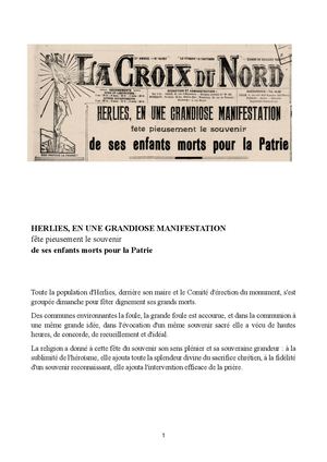 Article de  « La Croix du Nord » du  26 juillet 1926