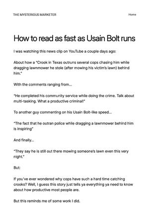 How To Read As Fast As Usain Bolt Runs