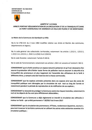 Arrêté 117 2026