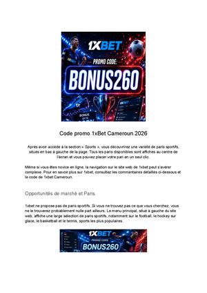 1xbet Avec Un Code Promo