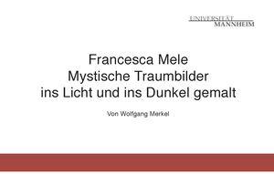Francesca Mele Eine Marelin aus Apulien. Rheine
