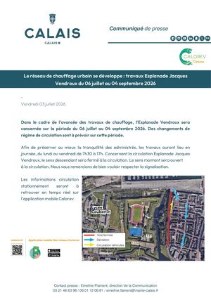 CP - Travaux de chauffage urbain Esplanade Jacques Vendroux